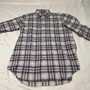 HAGEN CARMEL Men's Large Blue Gray Purple Stripes 100% COTTON‎ Shirt Classic Fit